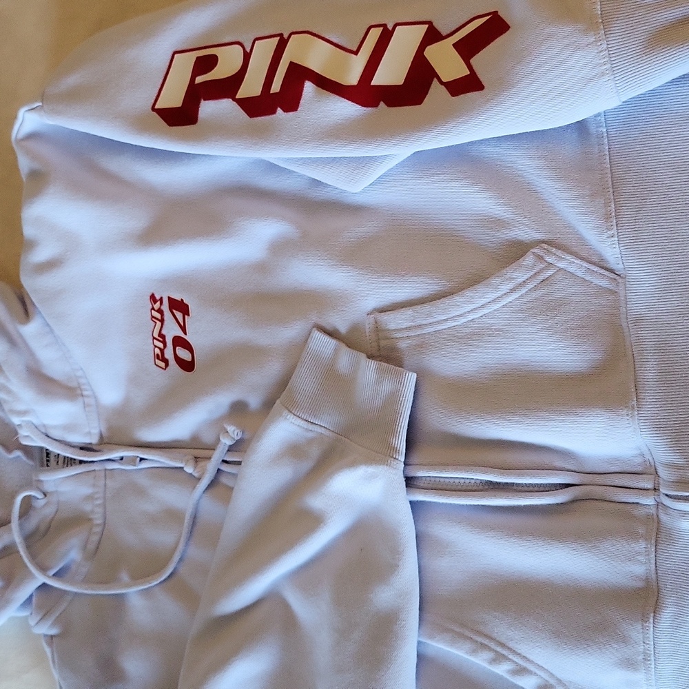 Victorias secret PINK logo zip up hoodie size Large
